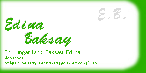 edina baksay business card